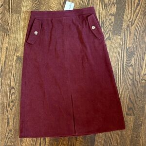 Burgundy Corduroy Skirt